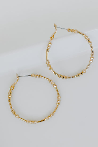 Gold Ball Hoop Earrings from dress up