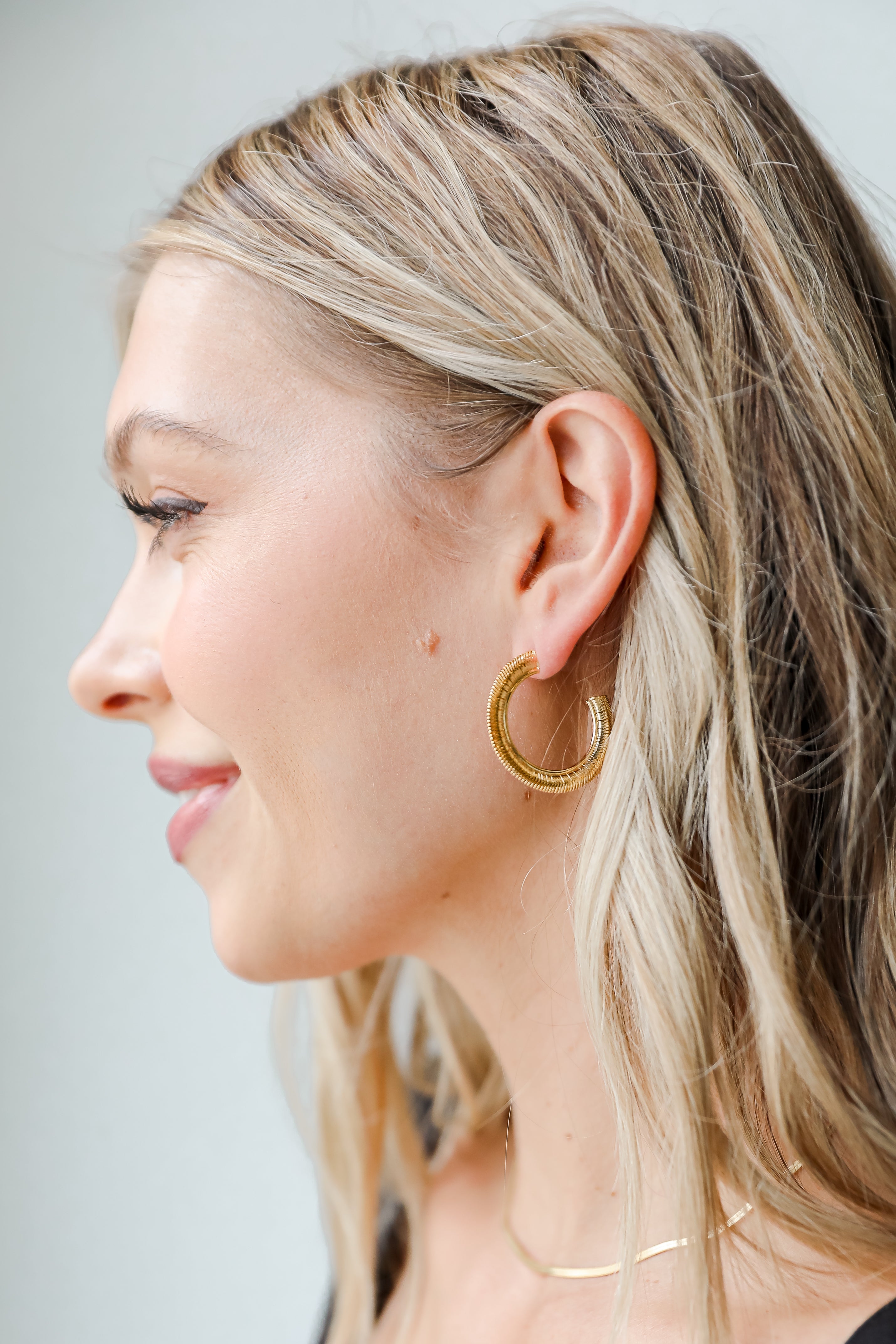 Gold Snake Chain Hoop Earrings
