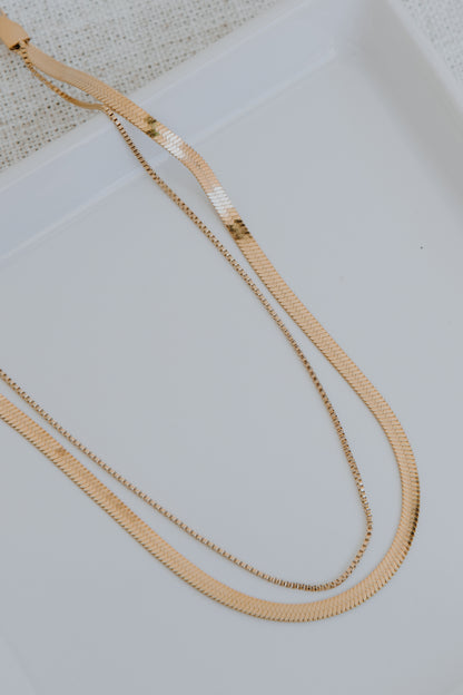 Gold Layered Chain Necklace from dress up