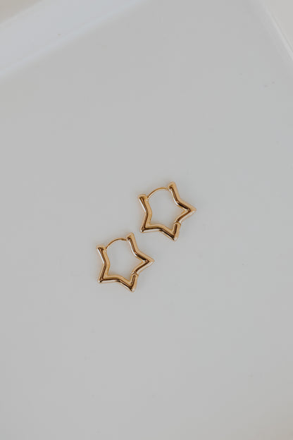 Gold Star Mini Hoop Earrings from dress up