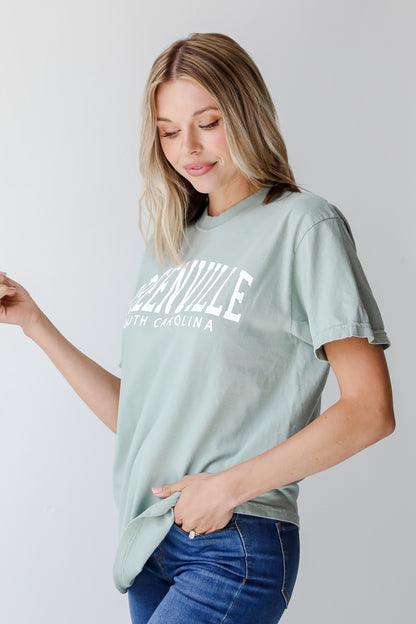 Seafoam Greenville South Carolina Tee side view