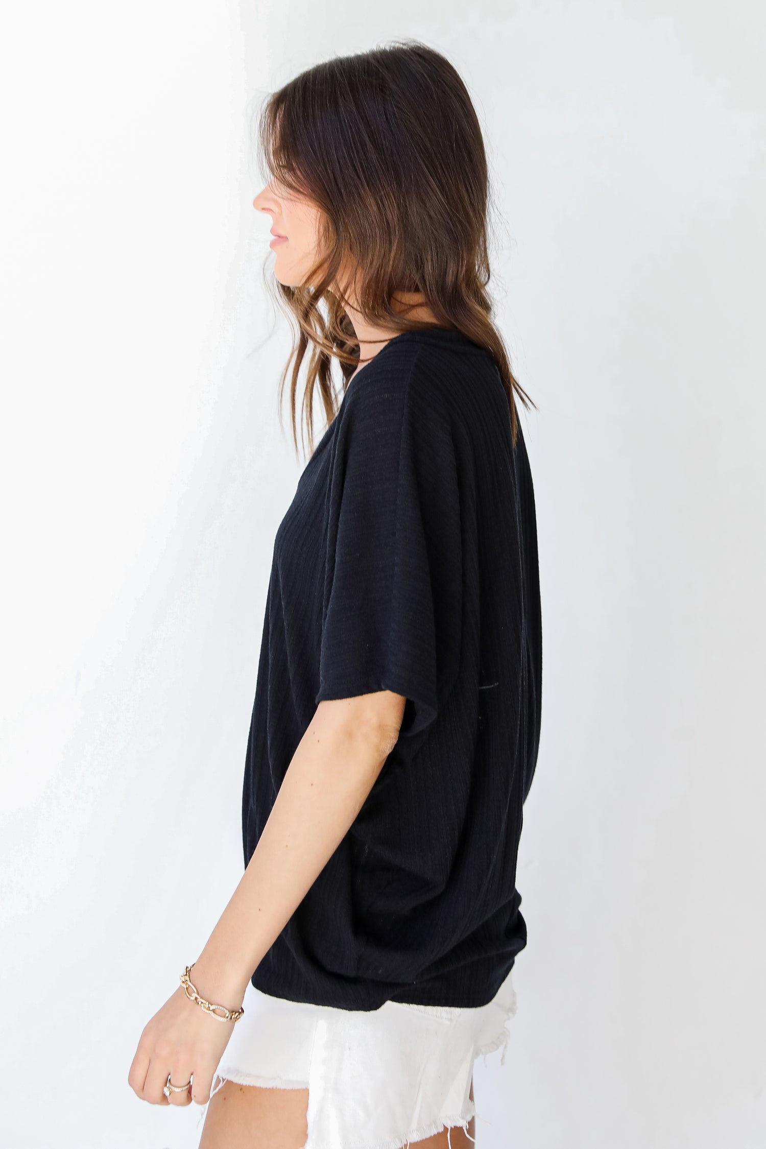 Knit Top in black side view