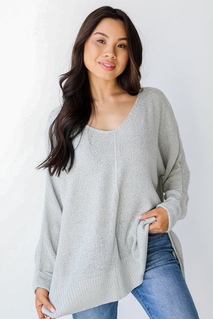 Knit Top in sage front view