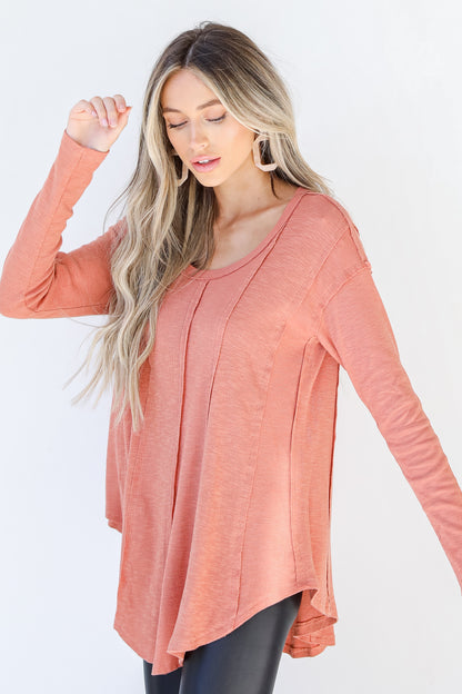 Knit Top in rust side view
