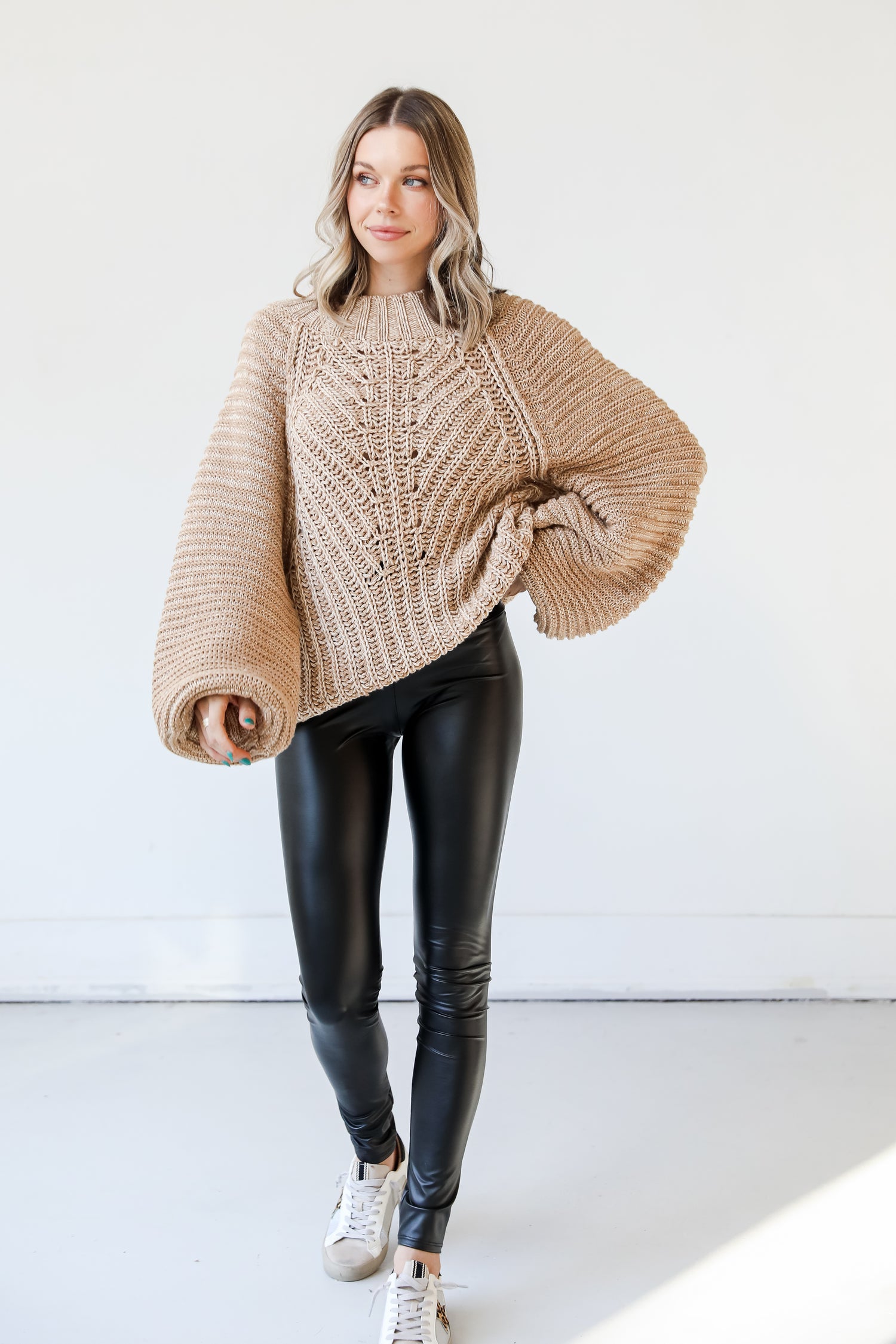 Faux Leather Leggings front view