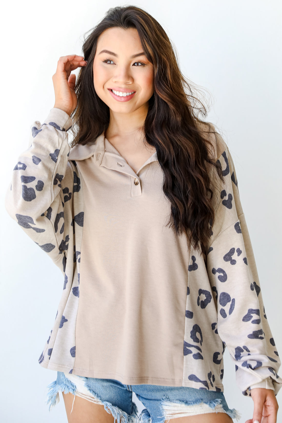 Leopard Collared Top from dress up
