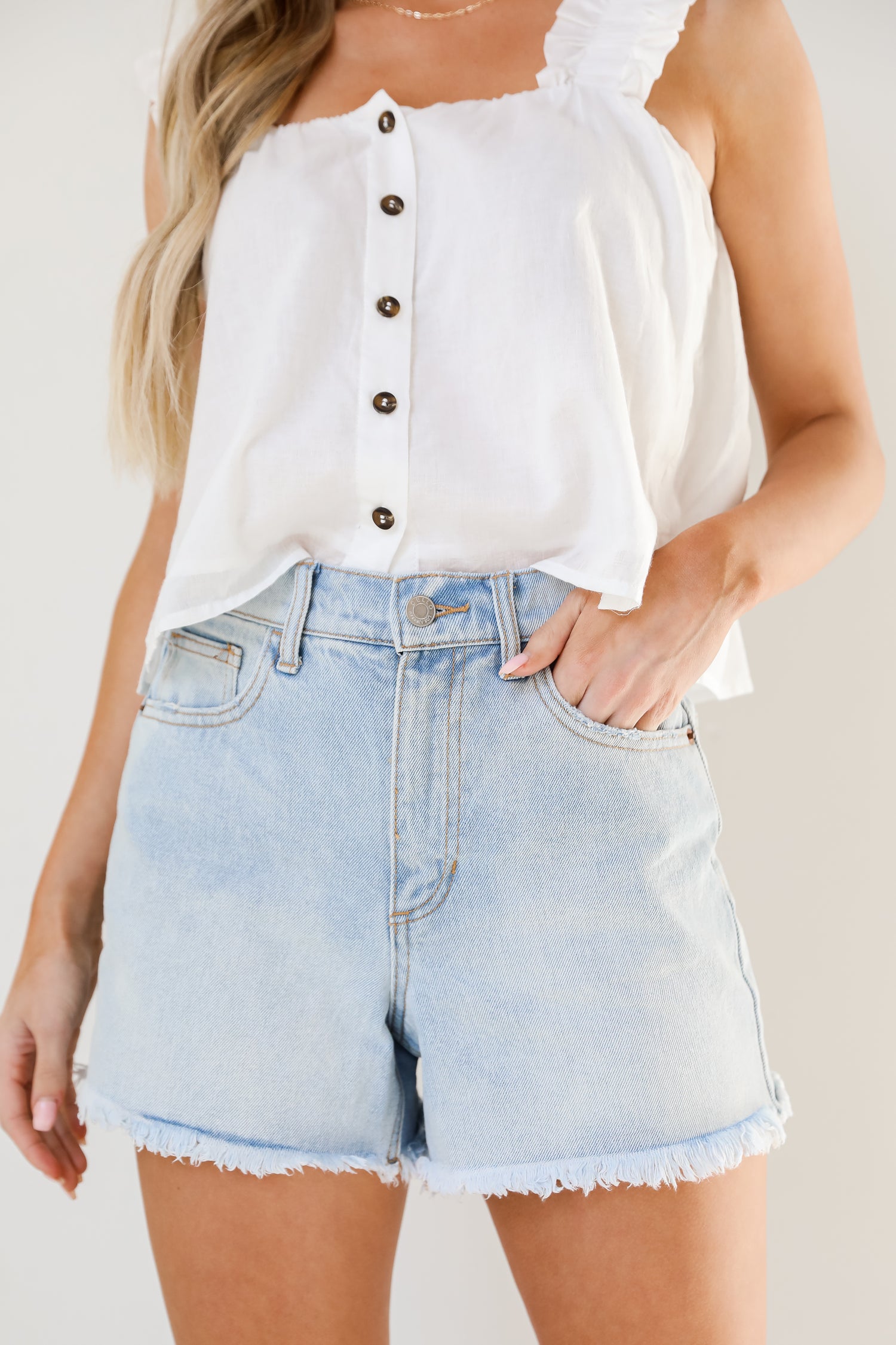 Frayed Denim Shorts