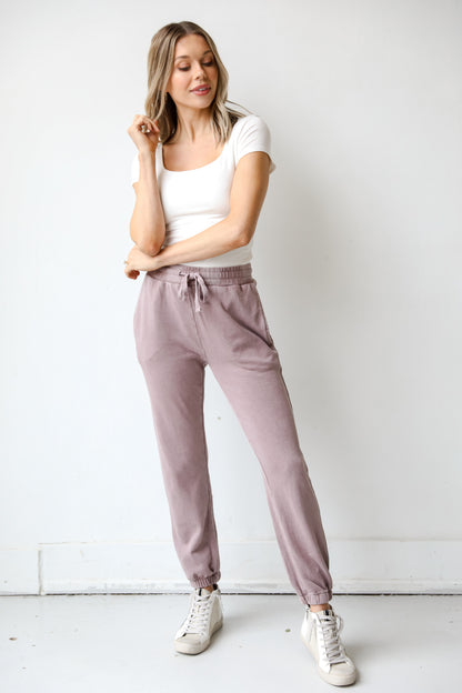 purple Joggers front view