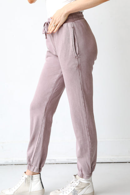 purple Joggers side view