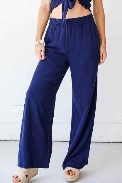 navy Linen Pants