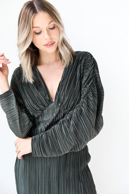 Pleated Mini Dress close up