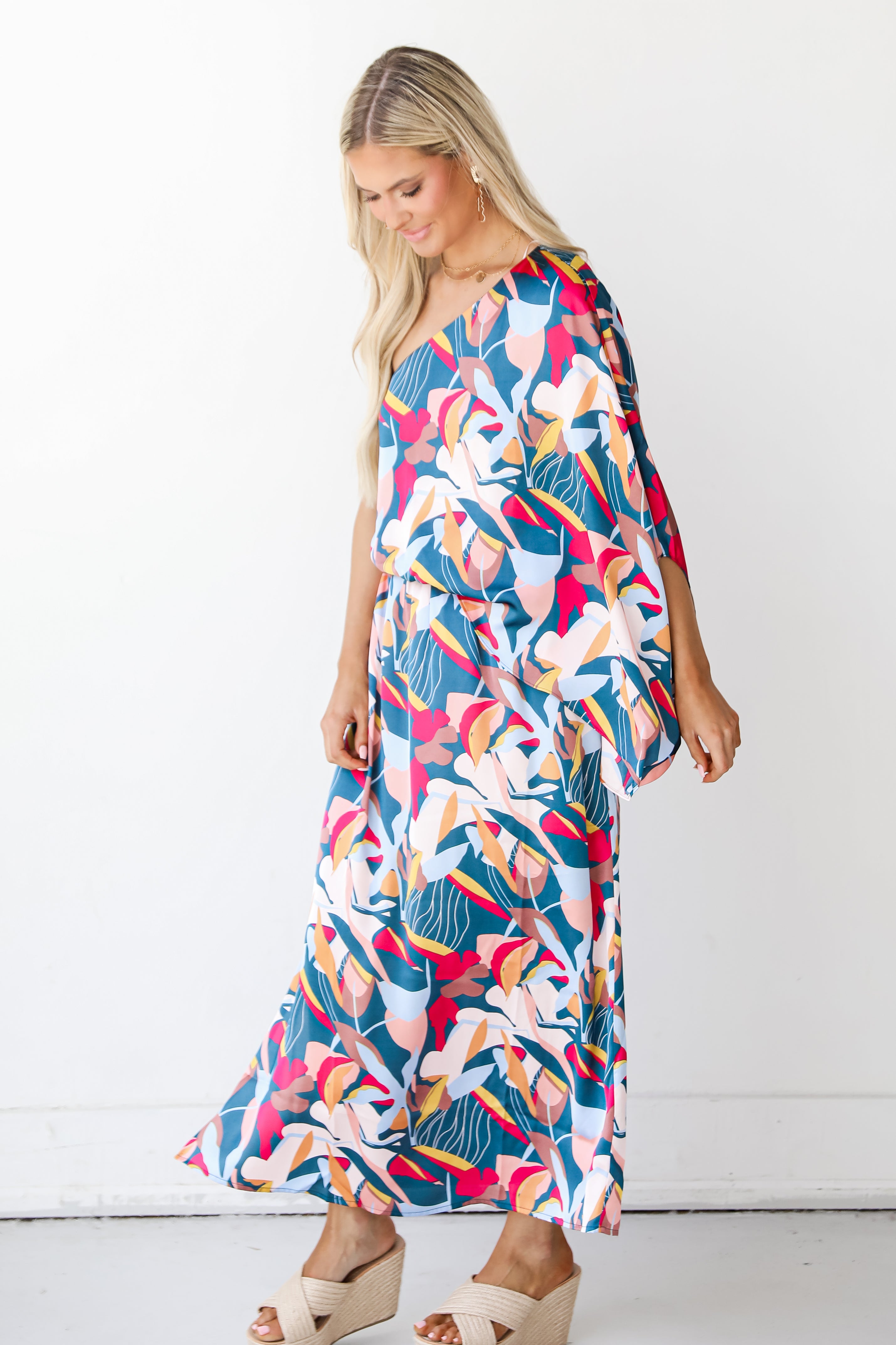 One-Shoulder Maxi Dress side view