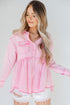 Peplum Denim Jacket in pink
