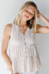 Plaid Tiered Tank in taupe