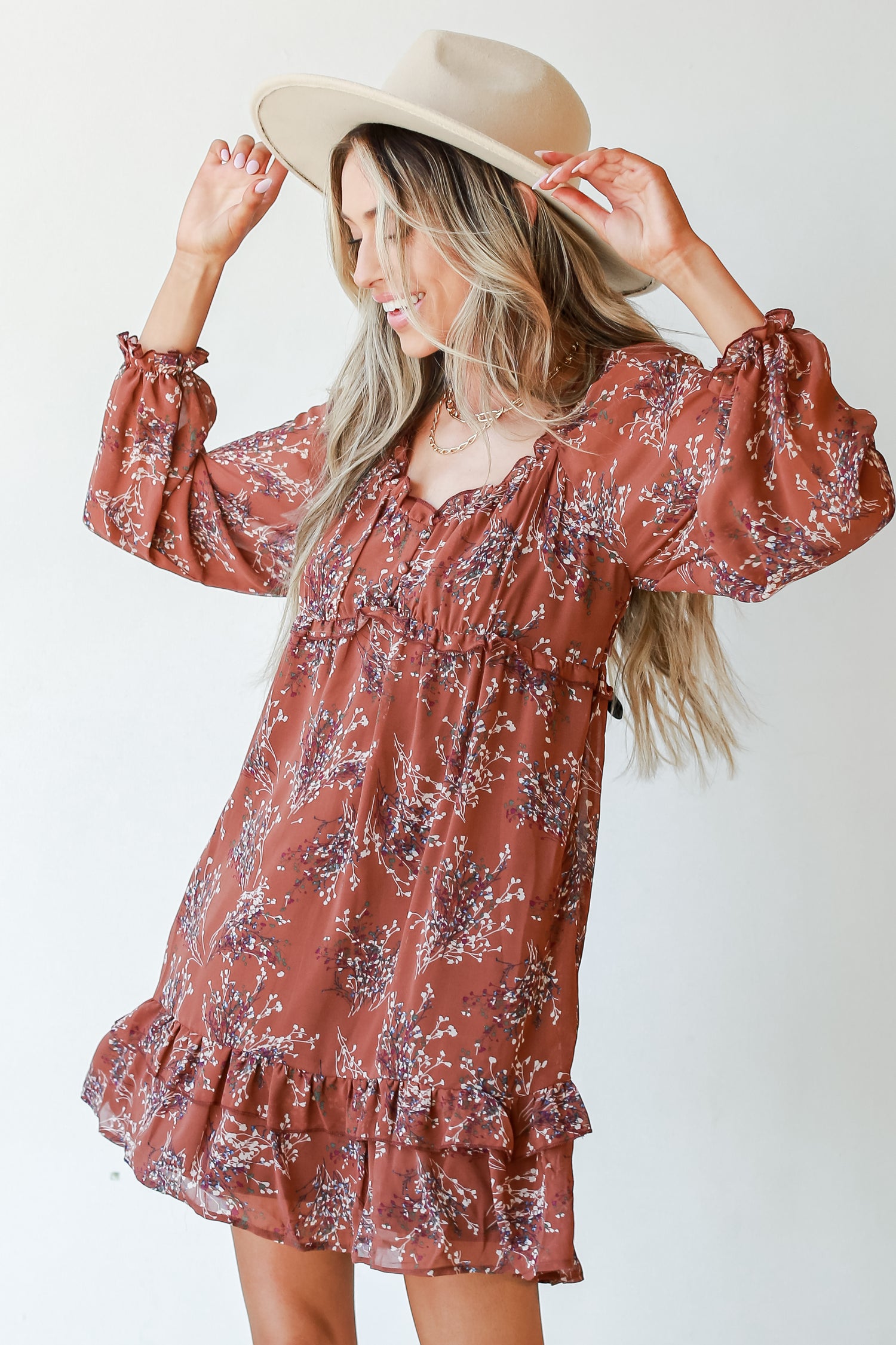 Floral Babydoll Dress front view