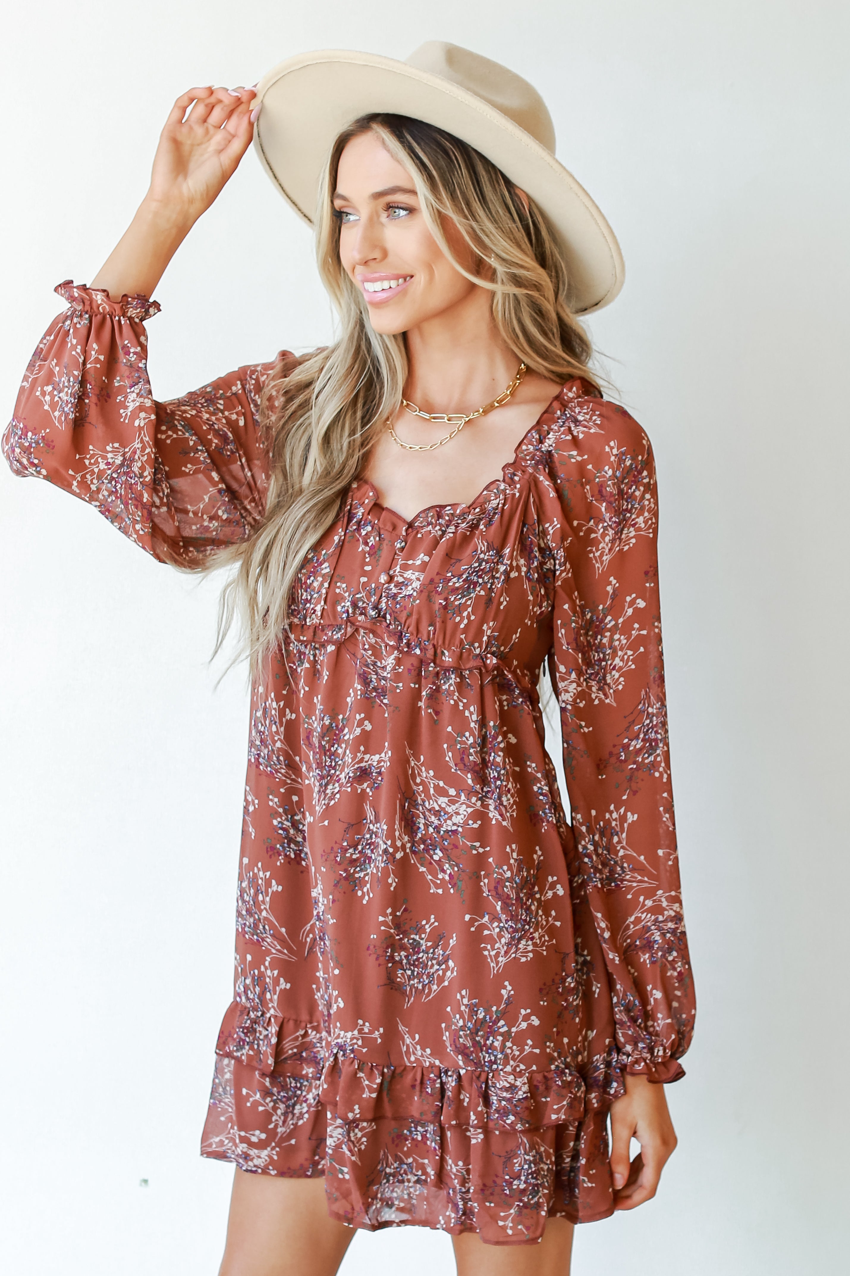 Floral Babydoll Dress side view