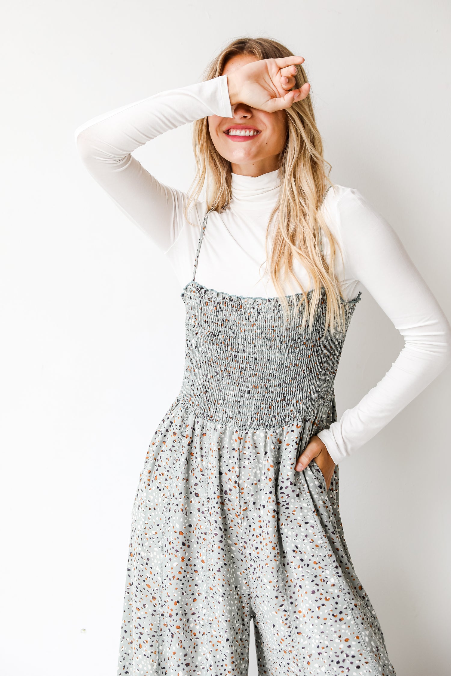 FINAL SALE -  Thinking Out Loud Spotted Jumpsuit