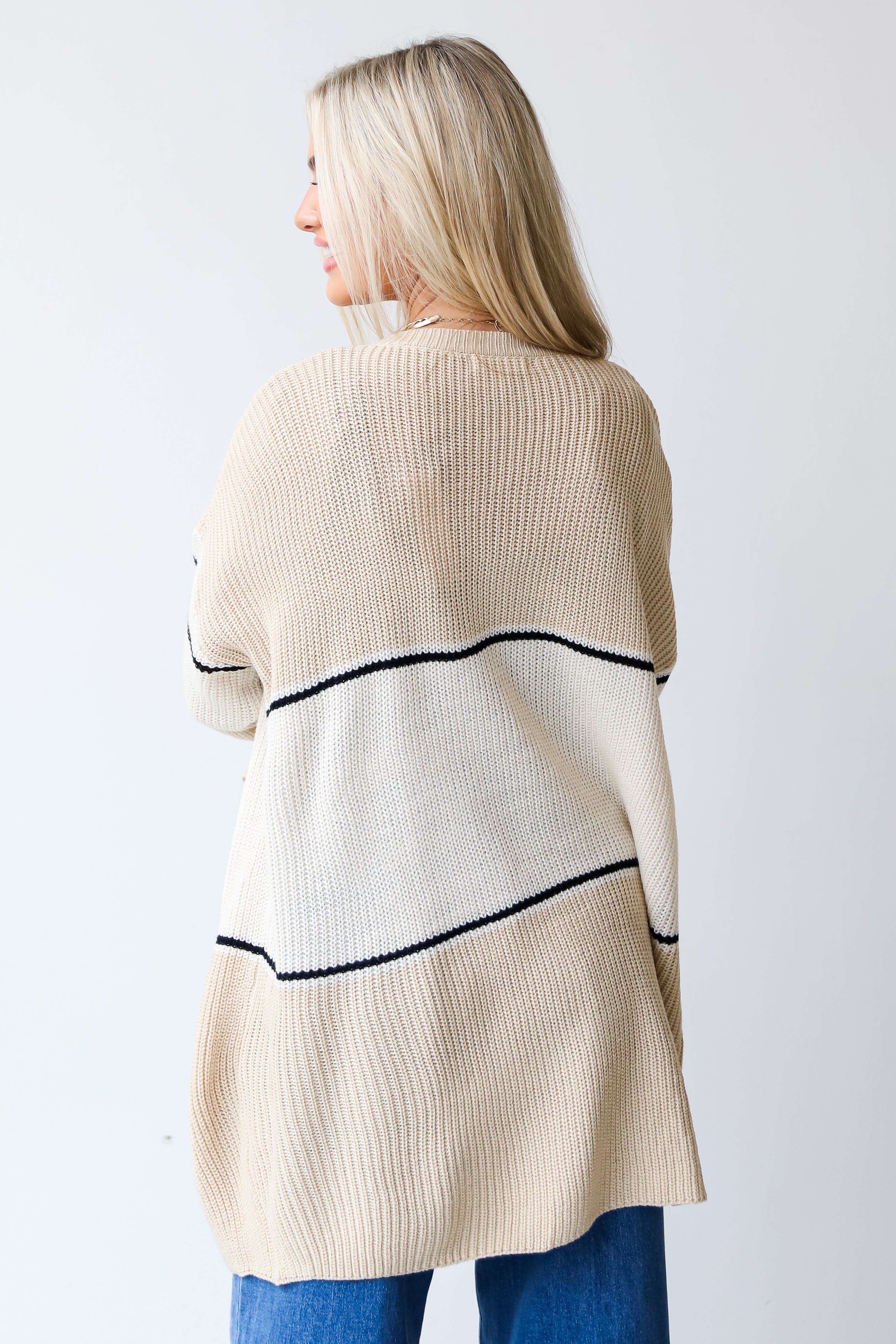 Striped Cardigan back view