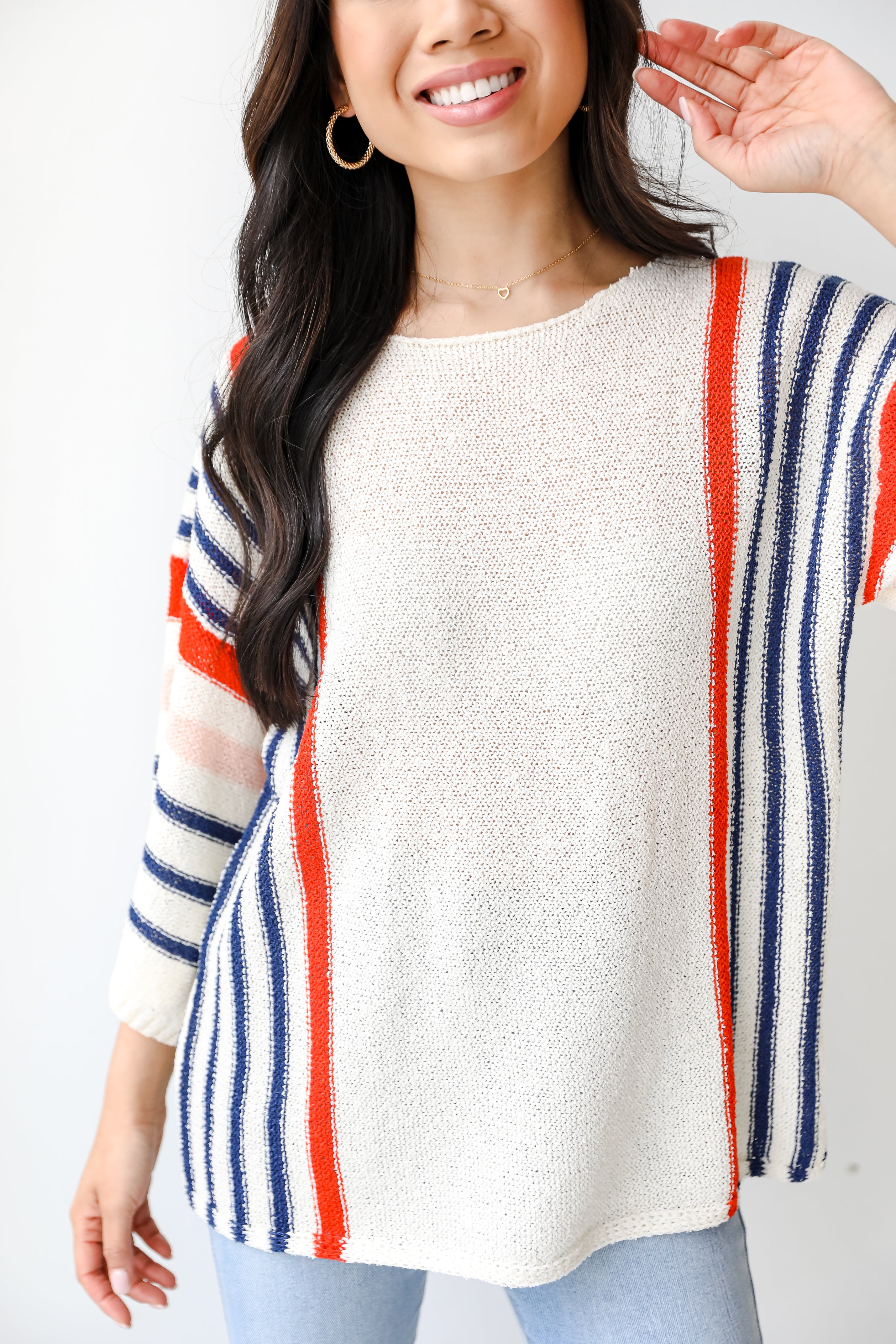 Striped Knit Top front view
