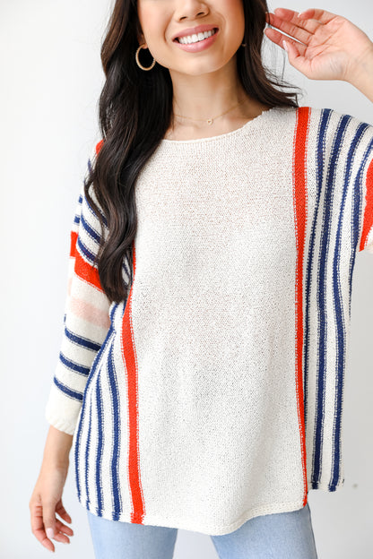 Striped Knit Top front view