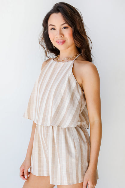 Striped Romper side view