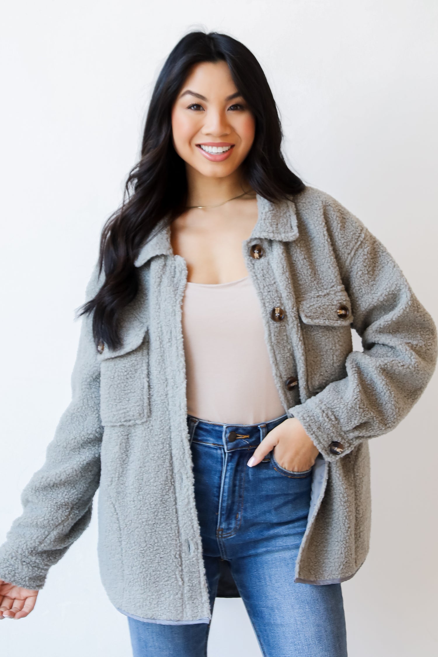 grey Teddy Jacket