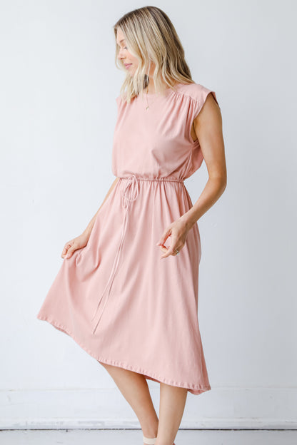 Midi Dress in peach side view