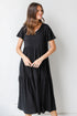 Tiered Midi Dress in black