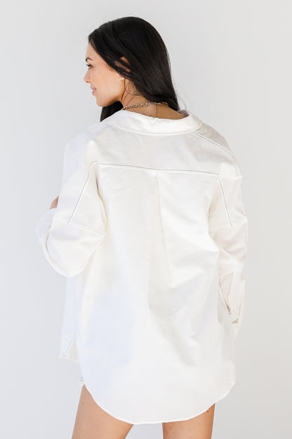 Corduroy Button-Up Blouse back view