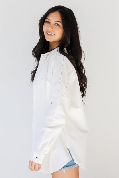 Corduroy Button-Up Blouse side view