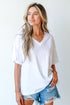 Ribbed Tee in white