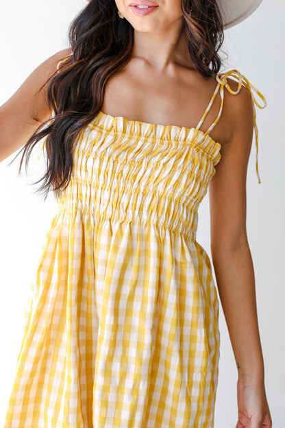 Gingham Mini Dress on model